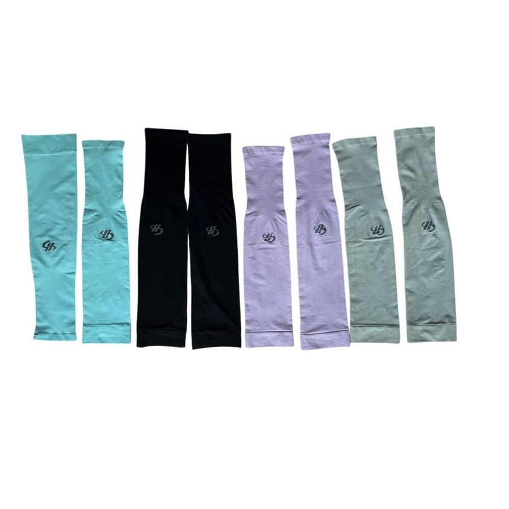 4 Pair Cooling Compression Arm Sleeves UV Sun Protection Cycling Running Golf